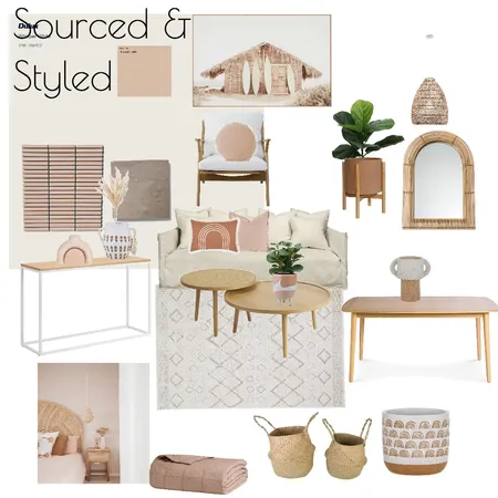 Coastal Boho living/Dining Black Rock Interior Design Mood Board by Jillian