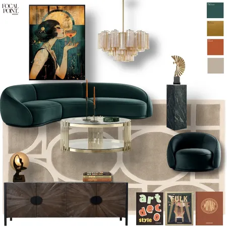 Art Deco/ Classical Lounge Interior Design Mood Board by Focal Point Interior Design