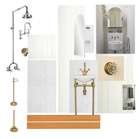 Hazlebank - Powder Room with timber floor Interior Design Mood Board by Dennis Hill Architecture