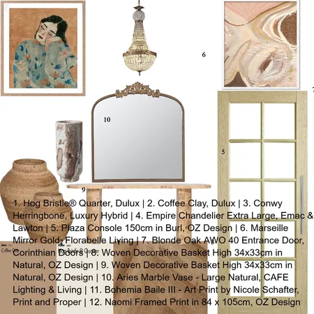 Royston Park Entrance Interior Design Mood Board by CCCreative Designs on Style Sourcebook