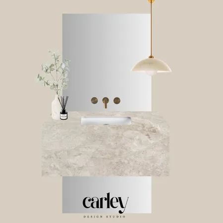 Powder Room Mood Board - Beige Marble Interior Design Mood Board by Carley Design Studio on Style Sourcebook