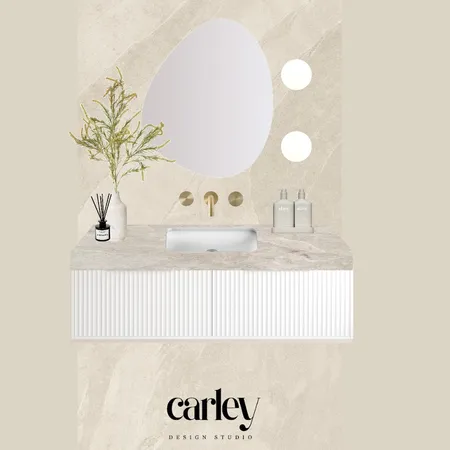 Powder Room Mood Board - Brazilian X White Flute Interior Design Mood Board by Carley Design Studio on Style Sourcebook