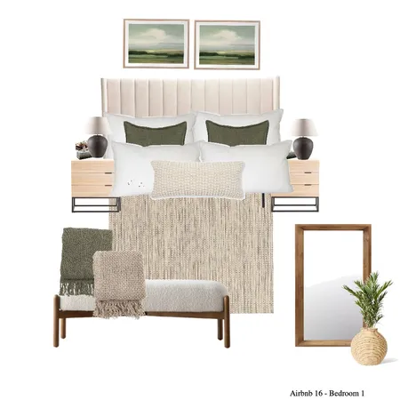 Bedroom 1 - Airbnb 16 Interior Design Mood Board by Paballo