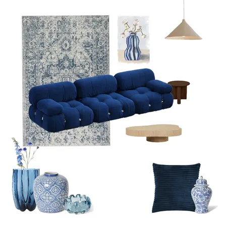 Furniture Collage - Living Rm - Navy Interior Design Mood Board by bonnie.tanhl