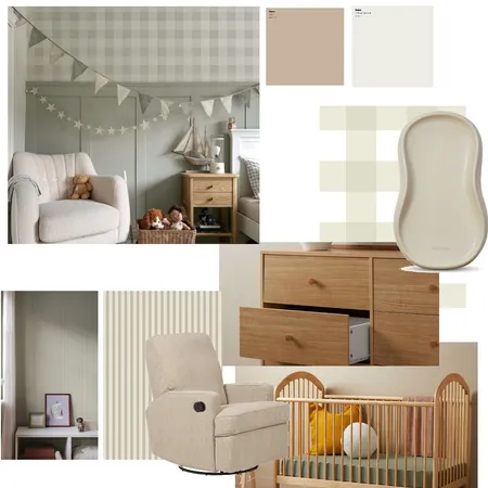Baby Room: Check Wallpaper Interior Design Mood Board by szet on Style Sourcebook
