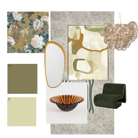 green Interior Design Mood Board by Hanamasiondesign