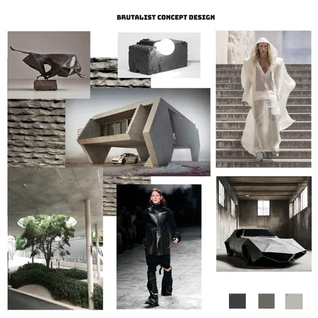 Brutalist Concept Design. Interior Design Mood Board by Chignon