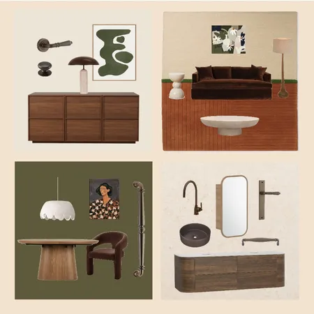 Green and Walnut Interior Interior Design Mood Board by Iver on Style Sourcebook