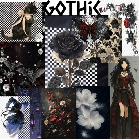 Mood gothic Interior Design Mood Board by Stalium
