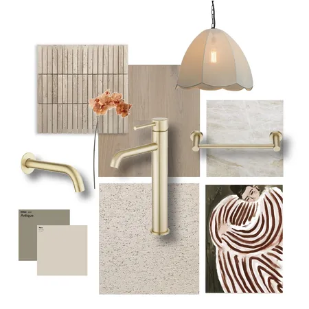 Light Brushed Brass Sage and White Vibe Interior Design Mood Board by Aquaperla