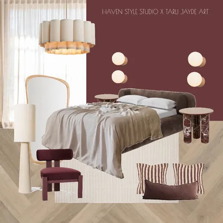 Burgundy and brown Interior Design Mood Board by Haven Style Studio