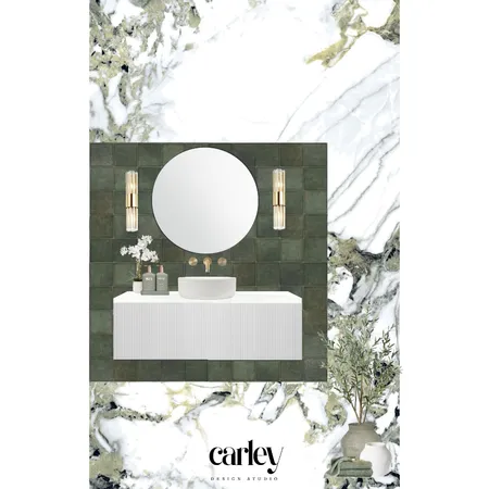 Jade Marble Tile Bathroom 1 Interior Design Mood Board by Carley Design Studio