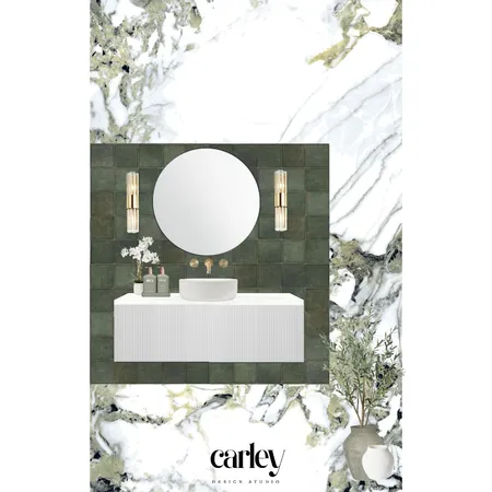 Jade Marble Tile Bathroom 2 Interior Design Mood Board by Carley Design Studio