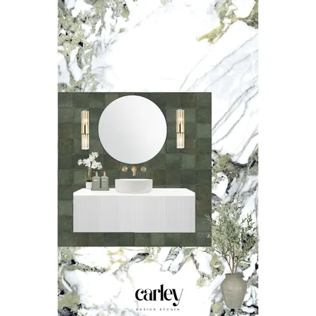 Jade Marble Tile Bathroom 3 Interior Design Mood Board by Carley Design Studio