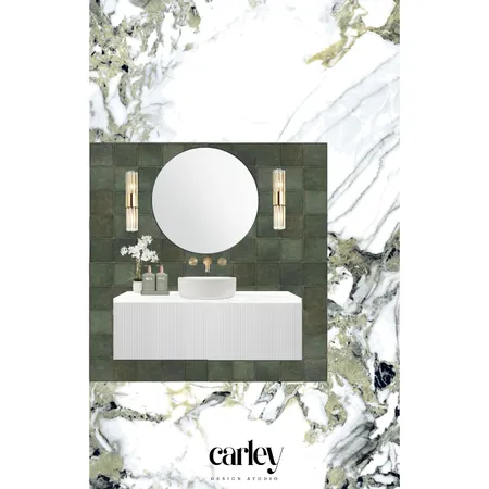 Jade Marble Tile Bathroom 4 Interior Design Mood Board by Carley Design Studio