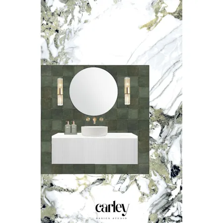 Jade Marble Tile Bathroom 5 Interior Design Mood Board by Carley Design Studio