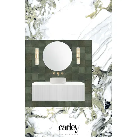 Jade Marble Tile Bathroom 6 Interior Design Mood Board by Carley Design Studio