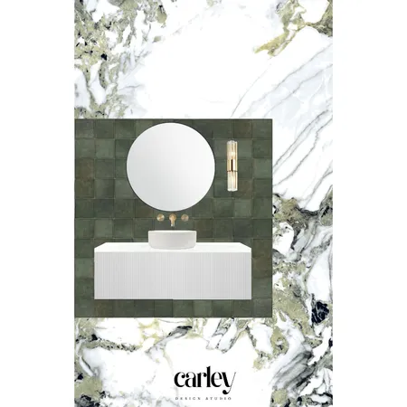 Jade Marble Tile Bathroom 7 Interior Design Mood Board by Carley Design Studio