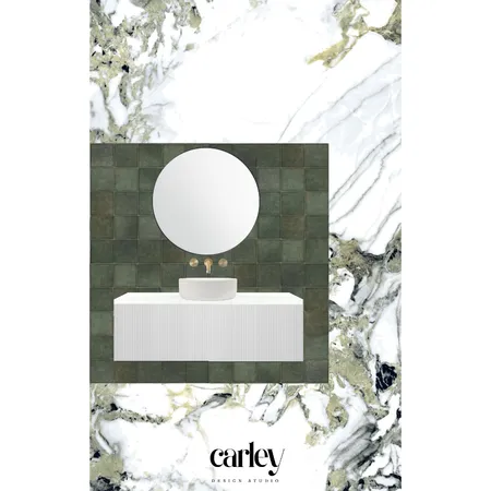 Jade Marble Tile Bathroom 8 Interior Design Mood Board by Carley Design Studio
