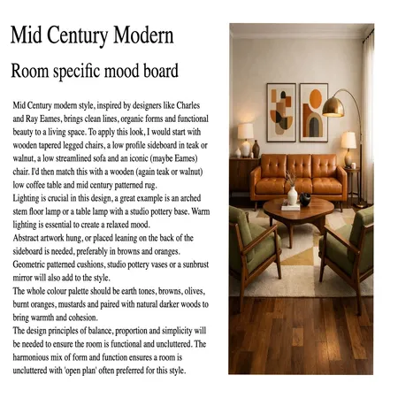 Mid Century written Interior Design Mood Board by SarBearDesi