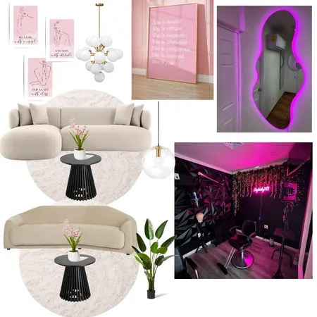Black & Pink Spa Interior Design Mood Board by jdarinteriors