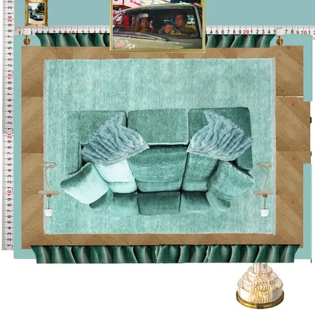 Cinema Teal Colour Drench Interior Design Mood Board by dl2407 on Style Sourcebook