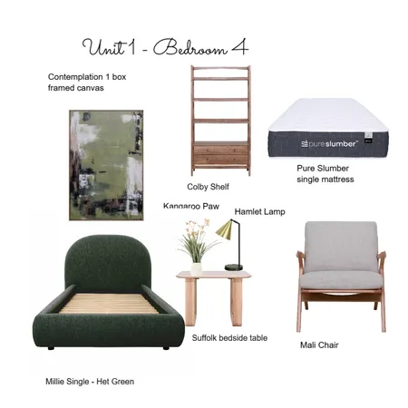 Mittagong - Unit 1 - Bedroom 4 Interior Design Mood Board by elenaz@ozdesign.com.au on Style Sourcebook