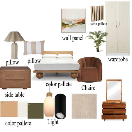 Bed room mood Borqd Interior Design Mood Board by Alboria