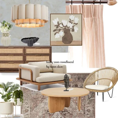 living room moodboard by Haven Deco style Interior Design Mood Board by Ampaire on Style Sourcebook