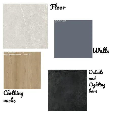 MATERIAL BOARD FOR CLOTHING STORE Interior Design Mood Board by SIFEN