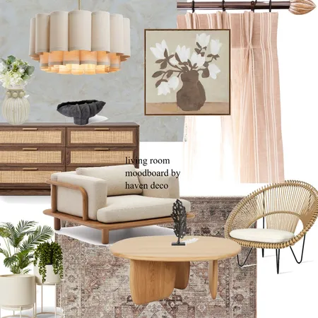 living room moodboard by Haven Deco style Interior Design Mood Board by Ampaire on Style Sourcebook