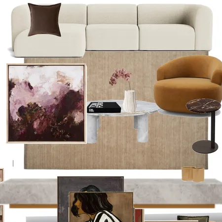Living area king living rug accent chair and side hayley art Interior Design Mood Board by Efi Papasavva