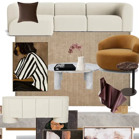 Living area king living rug accent chair and side globewest buffet Interior Design Mood Board by Efi Papasavva