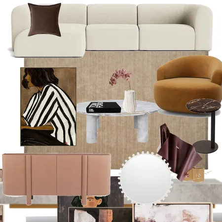 Living area king living rug accent chair and side globewest buffet Interior Design Mood Board by Efi Papasavva