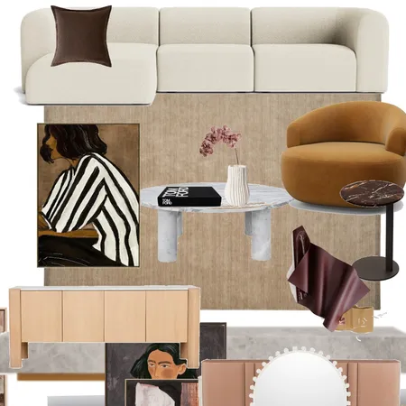 Living area king living rug accent chair and side globewest buffet Interior Design Mood Board by Efi Papasavva