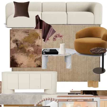 Living area king living rug accent chair and side goblewest buffet Interior Design Mood Board by Efi Papasavva
