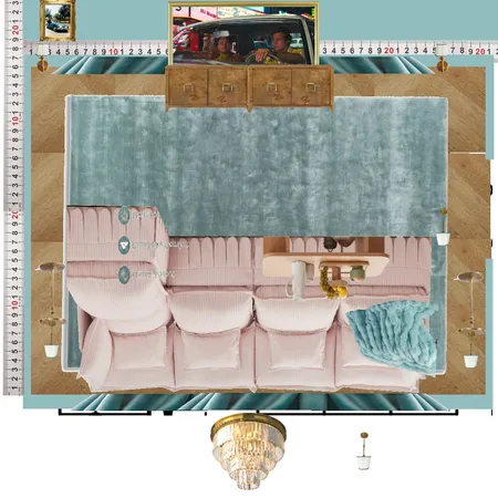 Cinema Blue Colour Drench Interior Design Mood Board by dl2407