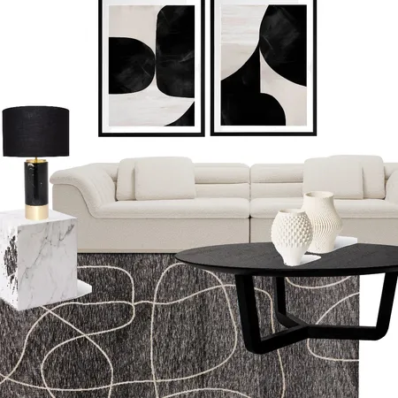 Contemporary Minimalist Black & White Living Room Interior Design Mood Board by Restyled Interiors on Style Sourcebook