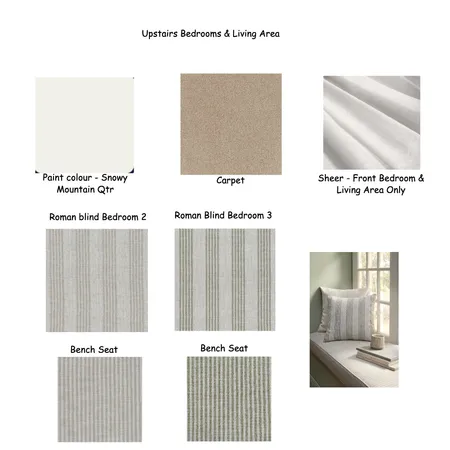 Upstairs Bedrooms & Living Area Interior Design Mood Board by ADS Property Pty Ltd on Style Sourcebook