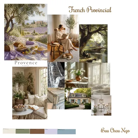 French Provincial Mood board Interior Design Mood Board by Ngo