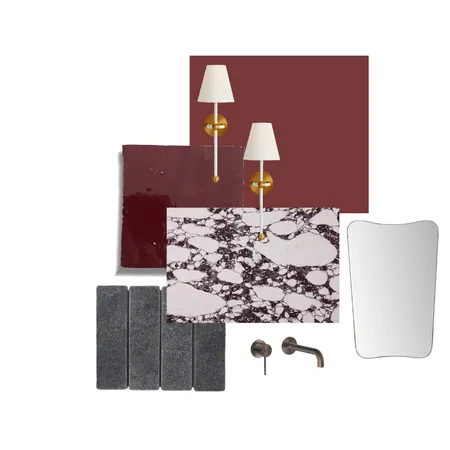 powder burgundy Interior Design Mood Board by archified.office@gmail.com