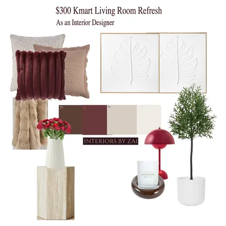 $300 Kmart Living Room Refresh Interior Design Mood Board by Interiors By Zai