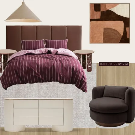 rich and warm bedroom Interior Design Mood Board by Interiors By Zai