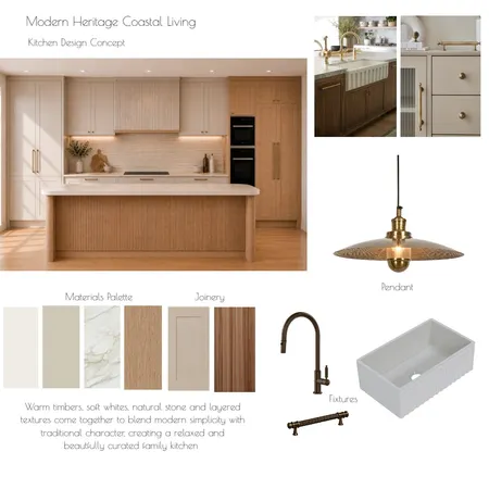 Modern Heritage Coastal Living Interior Design Mood Board by Leanne Dowling Interior Design