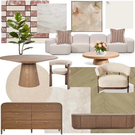 Modern chic with organic shapes and warm tones Interior Design Mood Board by A.M. Interior Styling