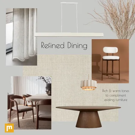 Refined Dining Interior Design Mood Board by Morrissey Blinds & Interiors - Home Styling