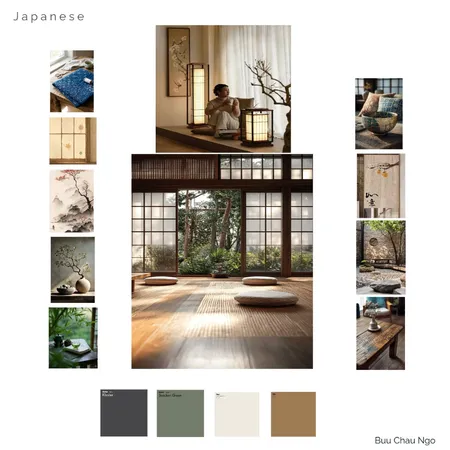 Mood board Japanese Interior Design Mood Board by Ngo