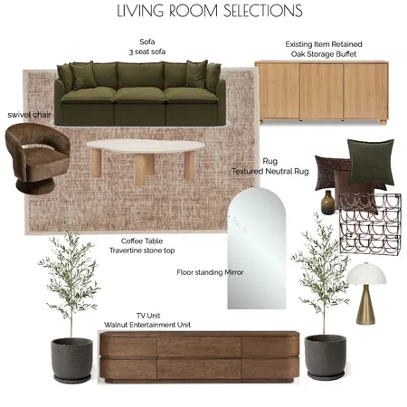 NICK LIVING ROOM Interior Design Mood Board by HOUSE OF MAY DESIGNS