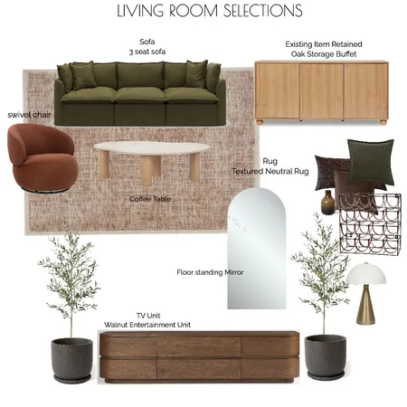NICK LIVING ROOM Interior Design Mood Board by HOUSE OF MAY DESIGNS
