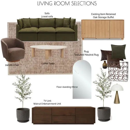 NICK LIVING ROOM Interior Design Mood Board by HOUSE OF MAY DESIGNS